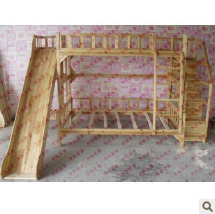特價松木兒童床 上下實木 子母床 兒童滑梯床可定做工廠,批發,進口,代購