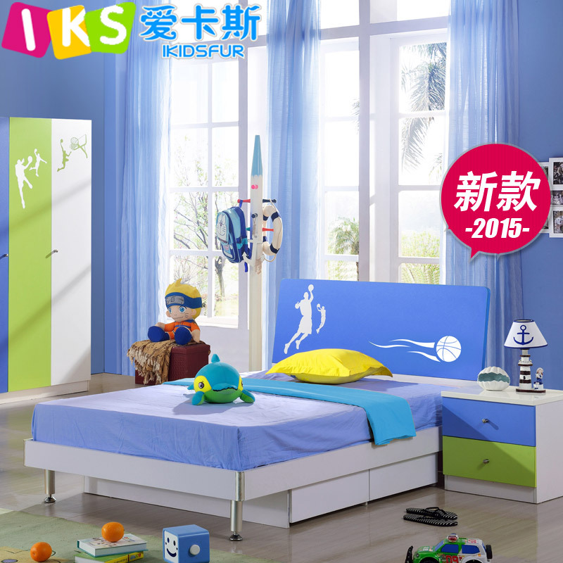 愛卡斯15新款兒童床1.2米1.5米王子床臥室組合簡約現代環保傢具床工廠,批發,進口,代購