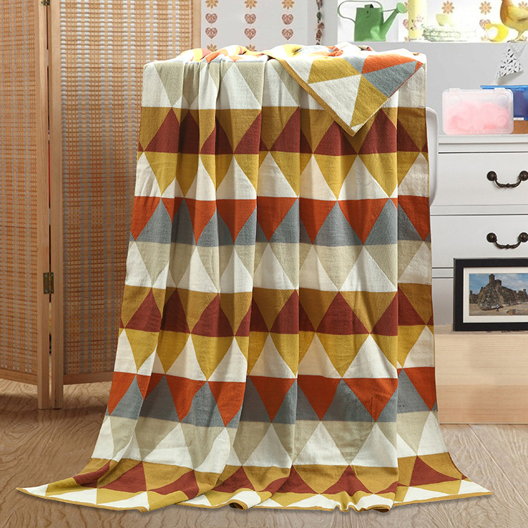 三角形菱格針織毛線毯代理 歐美時尚多彩兒童蓋毯電視毯150*180cm批發・進口・工廠・代買・代購