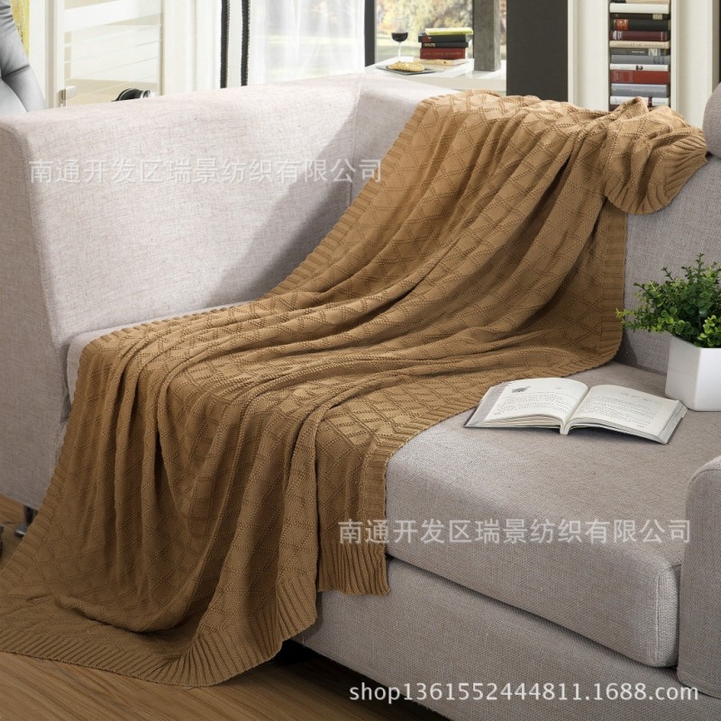 瑞景紡織一件代發 全棉針織毯子 空調被沙發蓋毯線毯批發攝影道具批發・進口・工廠・代買・代購