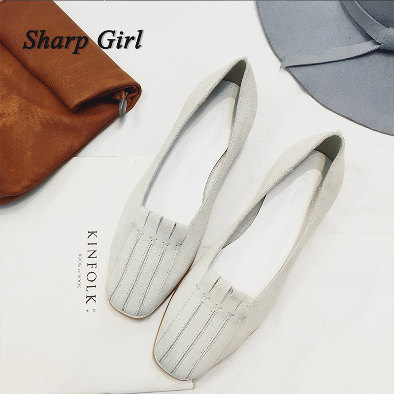 sharp girl2016秋款真皮平底淺口單鞋軟韓版方頭女鞋批發工廠,批發,進口,代購