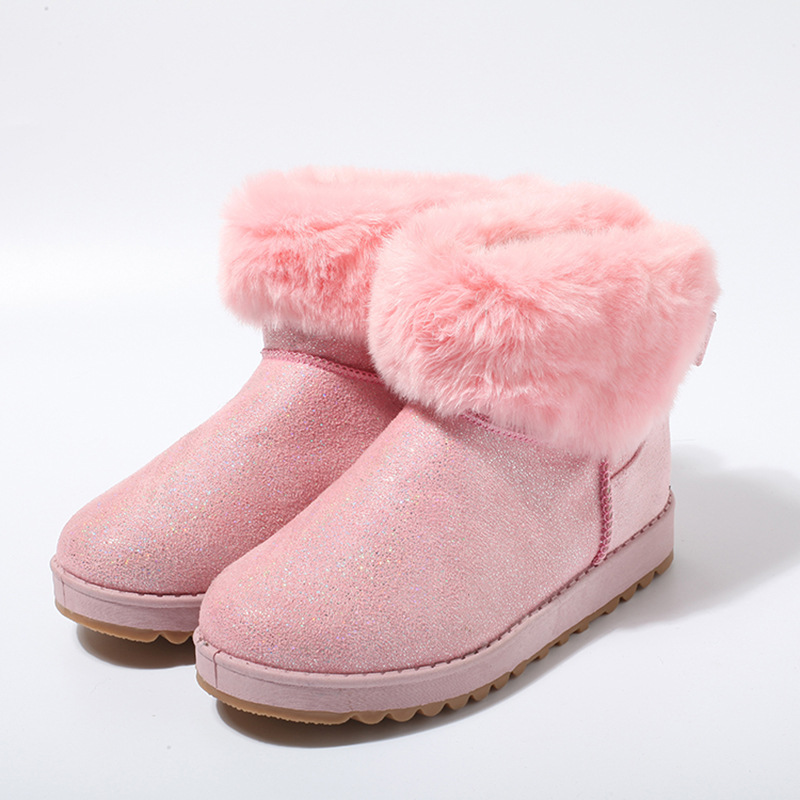2016新款公主風加厚雪靴 可愛毛領中筒棉靴 防水保暖女式雪靴工廠,批發,進口,代購