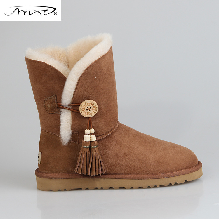 2015新款澳洲羊毛一體雪靴 冬季防滑保暖低筒平底女款雪靴工廠,批發,進口,代購