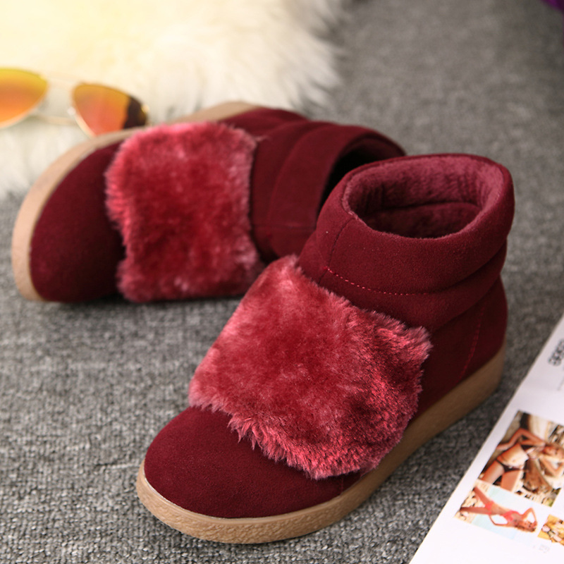 2015冬時尚短筒女靴反絨皮休閒女鞋真皮保暖雪靴甜美時尚鞋子工廠,批發,進口,代購