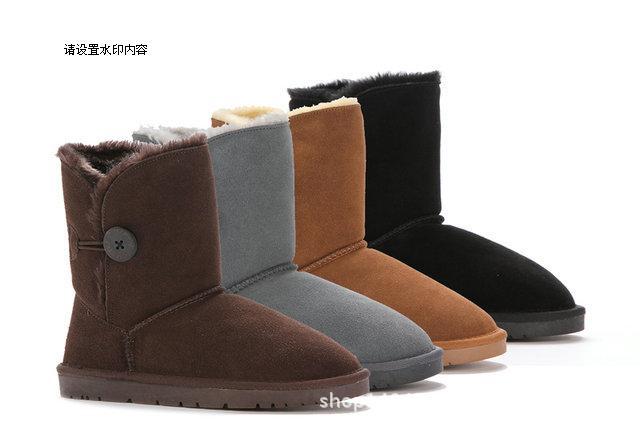 2016經典款雪靴5803中筒保暖皮靴真皮牛筋底加厚棉靴批發・進口・工廠・代買・代購