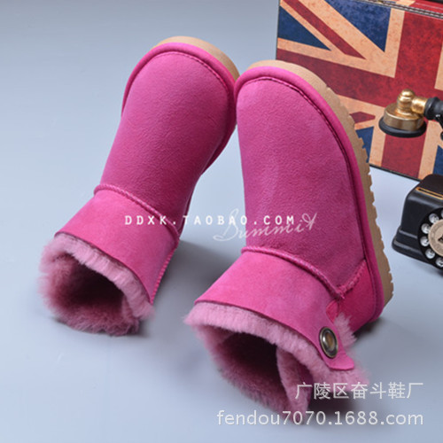 2015新款澳洲羊皮毛一體短筒雪靴女鞋低幫銅扣真皮羊毛靴3352工廠,批發,進口,代購