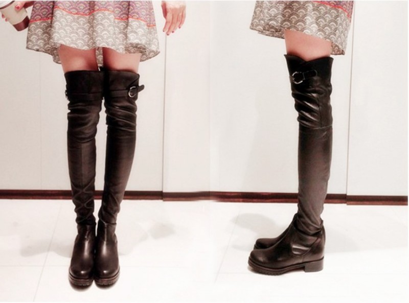 2015顯瘦彈力靴韓國代購羊皮女單靴高筒過膝長靴時尚加絨女長靴批發・進口・工廠・代買・代購