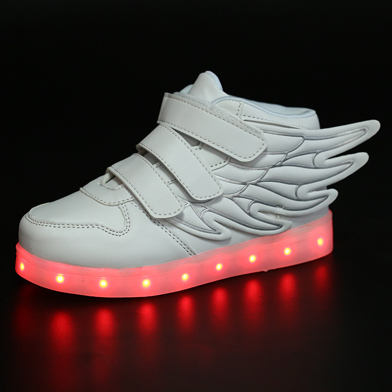 廠傢批新款夜光燈鞋童鞋翅膀USB充電燈鞋 兒童led運動發光鞋工廠,批發,進口,代購