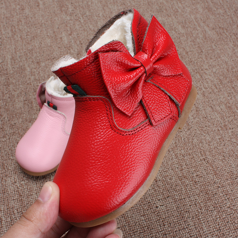 真皮兒童雪靴防滑軟底寶寶棉鞋休閒女童短靴6102M 22-25工廠,批發,進口,代購