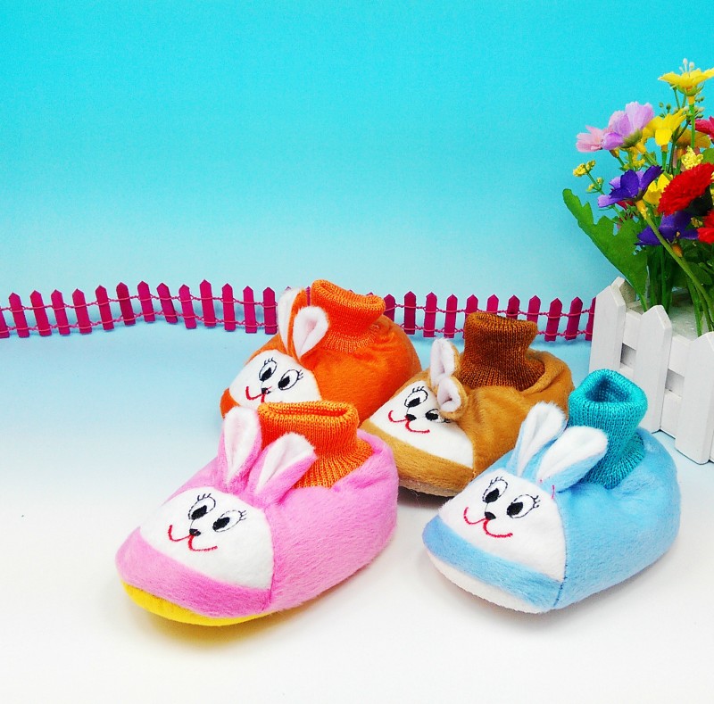 兔子卡通嬰兒棉鞋月子鞋毛絨保暖嬰兒鞋襪適合0-8個月寶寶穿著工廠,批發,進口,代購