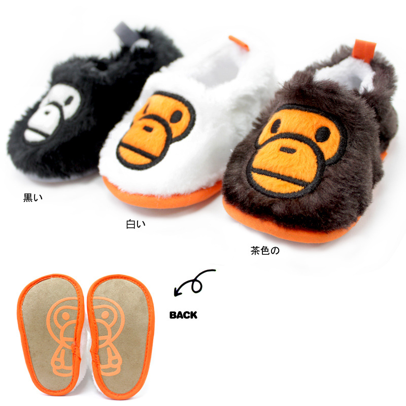 嬰兒學步鞋 猴子臉加厚長毛刺繡寶寶鞋保暖冬棉鞋工廠,批發,進口,代購