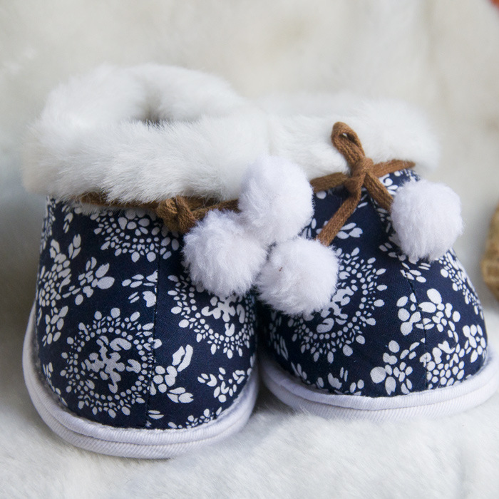 冬款純手工嬰兒鞋加厚男女印花佈童棉鞋寶寶鞋兒童學步鞋保暖禮物批發・進口・工廠・代買・代購