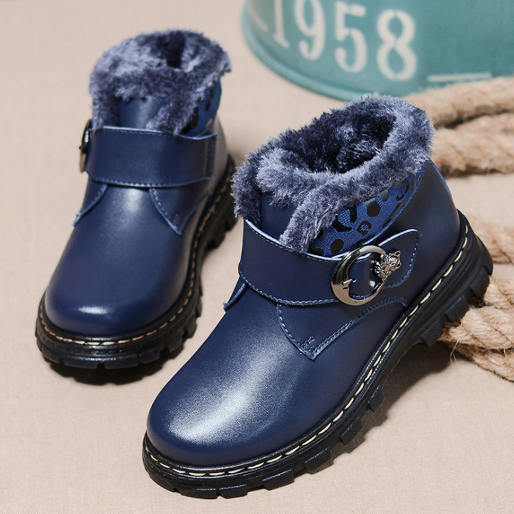真皮童鞋冬季新款 皮毛一體兒童雪靴加絨保暖男童棉鞋 工廠直銷工廠,批發,進口,代購