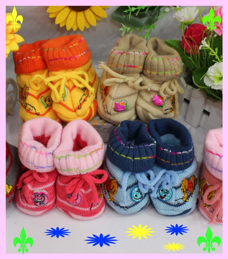 供應嬰兒鞋新生兒可愛雙層毛線鞋襪 寶寶保暖鞋 針織鞋襪工廠,批發,進口,代購