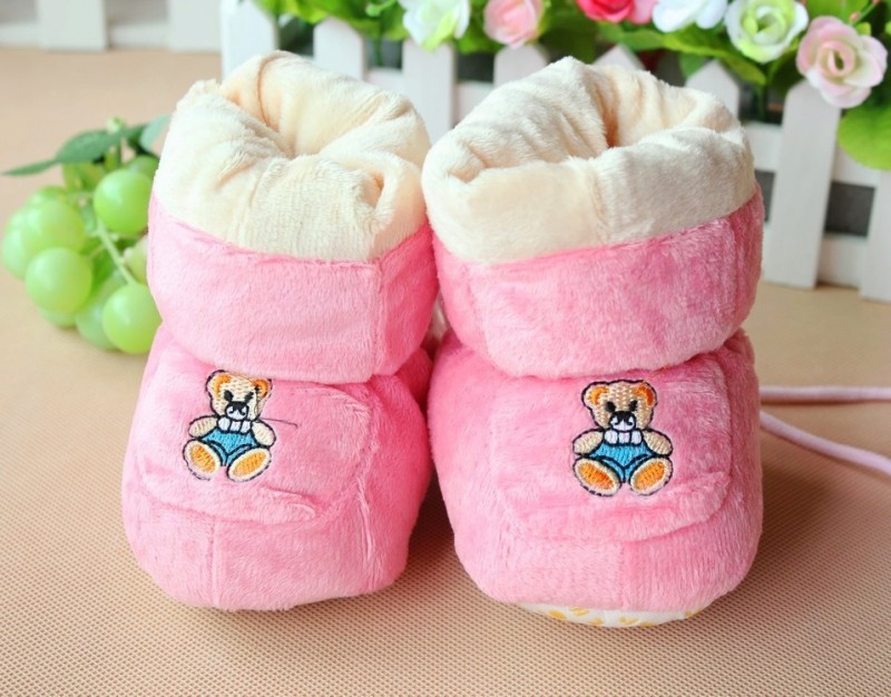 2014嬰幼兒棉鞋 小熊款寶寶防滑底棉靴 新生兒天鵝絨保暖鞋子X01工廠,批發,進口,代購
