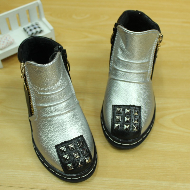 2015新款韓版時尚女童二棉女童中靴拼色側拉鏈女童鞋工廠,批發,進口,代購