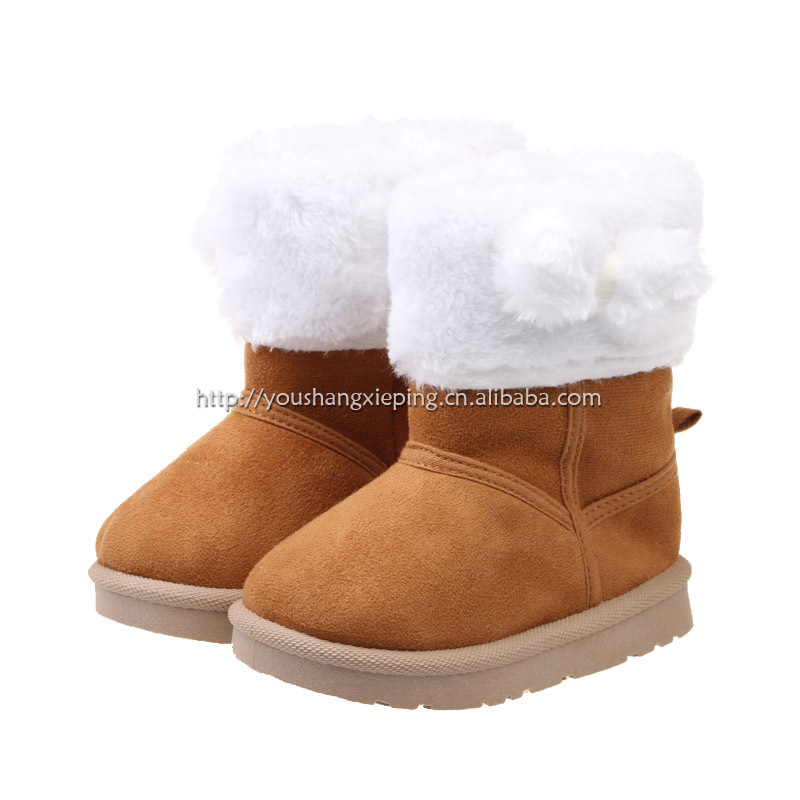 最新冬款棉靴外貿日單童靴雪靴蝴蝶結款8350淺咖工廠,批發,進口,代購