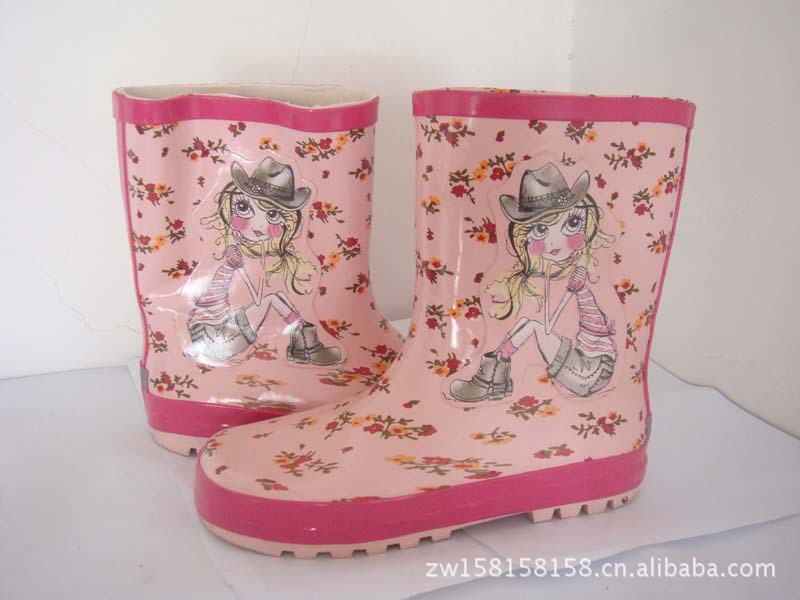 會呼吸的雨鞋 韓國時尚品牌 寂靜思考的小女孩橡膠雨鞋批發・進口・工廠・代買・代購