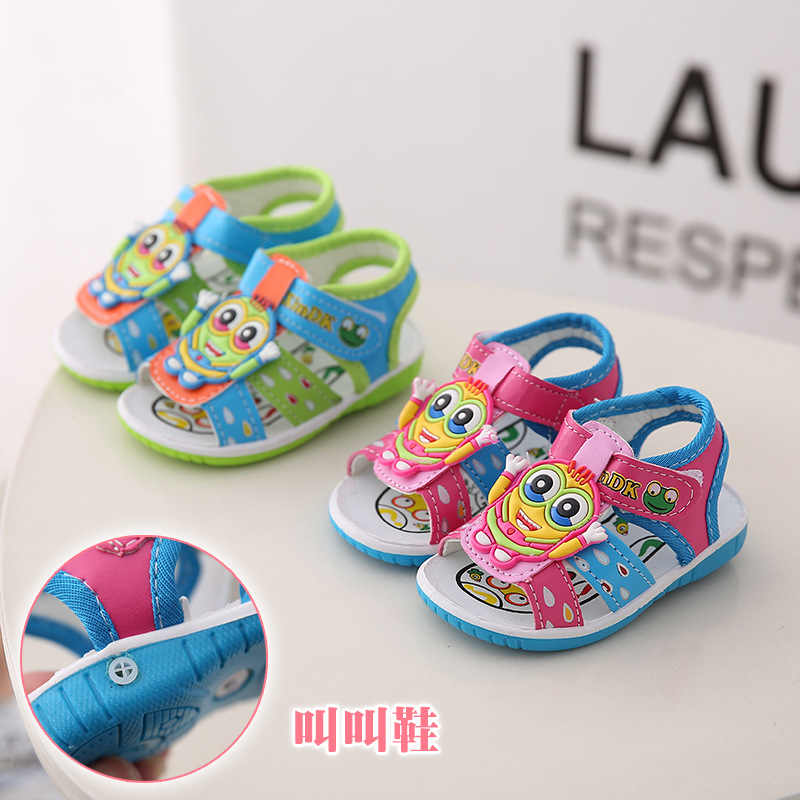 2016夏季新款 韓版童鞋批發嬰兒鞋兒童涼鞋寶寶鞋 叫叫鞋一件代發批發・進口・工廠・代買・代購
