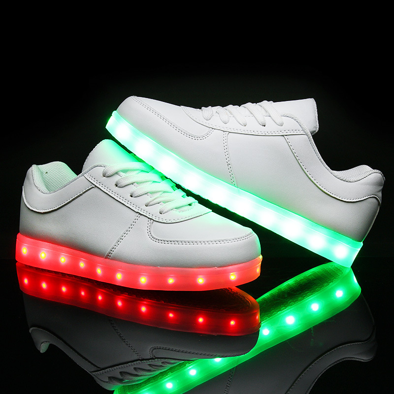 廠傢春季新款 七彩發光鞋男  女 情侶USB充電LED 燈鞋兒童 夜熒光工廠,批發,進口,代購