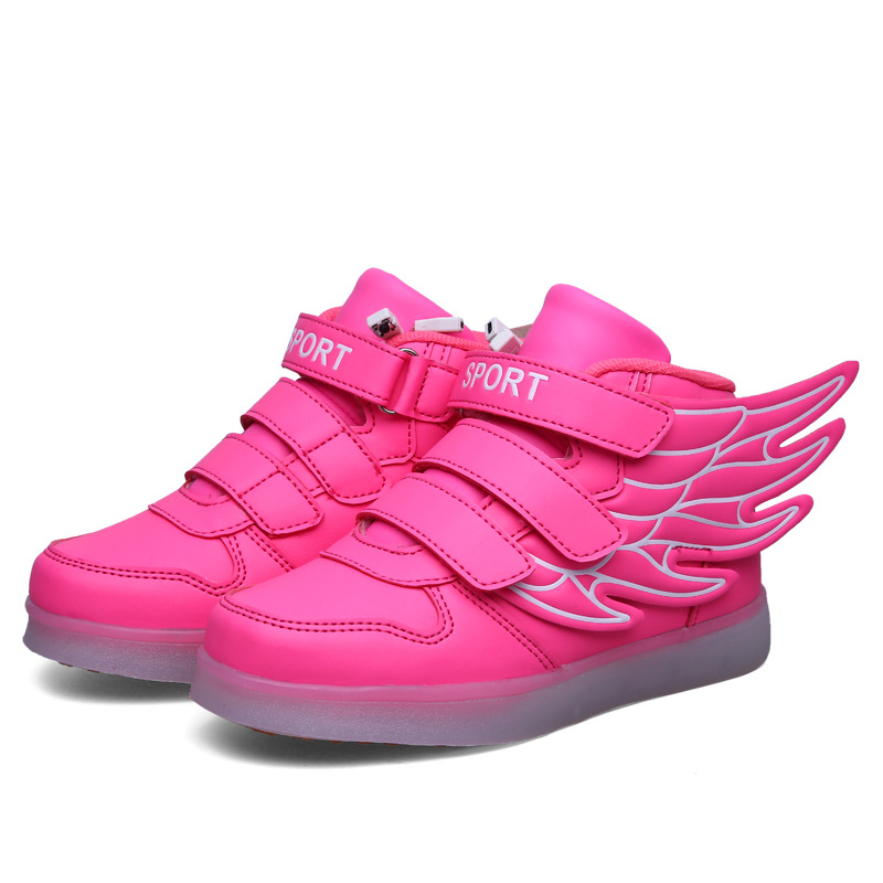 新款兒童發光鞋男女童夜光鞋翅膀童鞋LED燈鞋防水USB充電鞋爆款批發・進口・工廠・代買・代購
