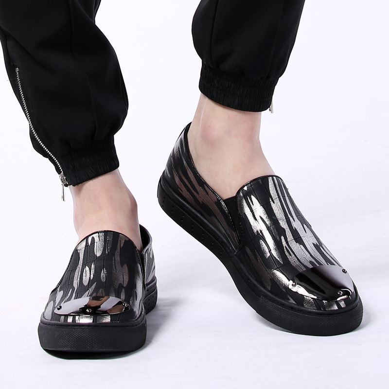 2016新款韓版男士樂福鞋橡膠耐磨圓頭金屬片時尚休閒板鞋 批發工廠,批發,進口,代購