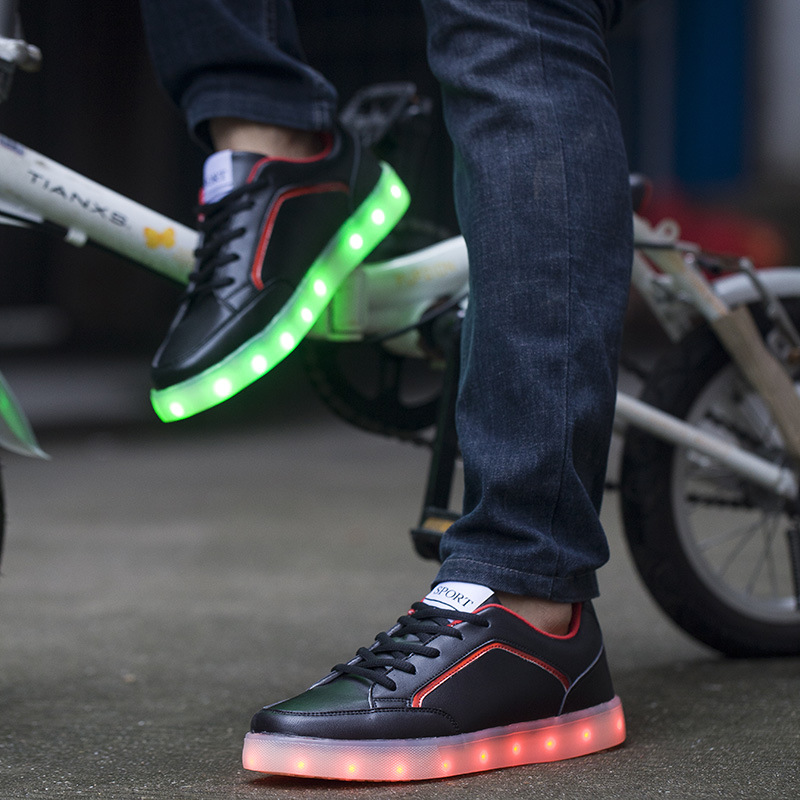 廠傢新款 七彩男男士USB充電LED燈鞋  熒夜光發光鞋批發・進口・工廠・代買・代購