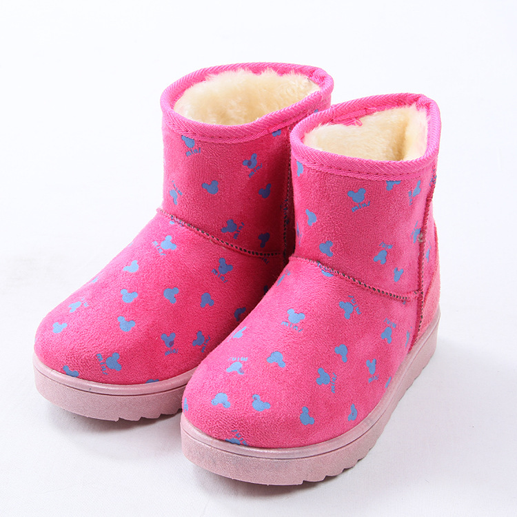 冬季韓版新款印花女童鞋 保暖兒童男童加絨棉軟底短靴工廠,批發,進口,代購