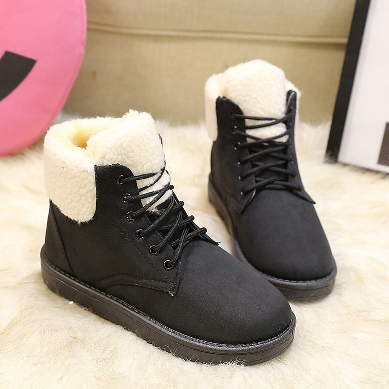 2016冬季新款歐美外貿雪靴女韓版學生短靴中筒棉鞋真皮馬丁靴子工廠,批發,進口,代購