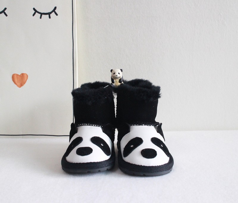 EMU 童靴  兒童 雪靴 動物款 熊貓  小熊貓寶寶 牛皮羊毛B11051工廠,批發,進口,代購