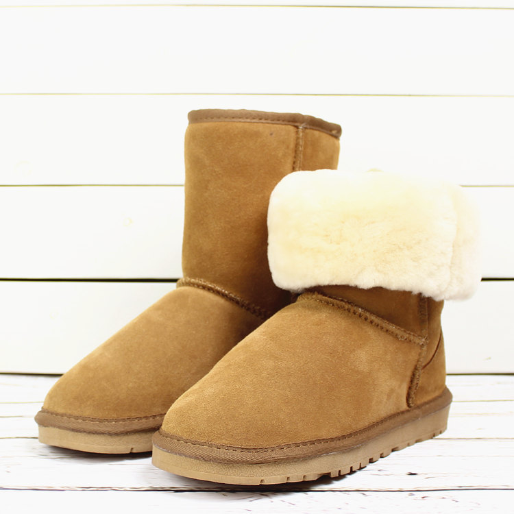 2015新品羊皮毛一體 雪靴真皮防水中筒靴子保暖女棉鞋子5825工廠,批發,進口,代購