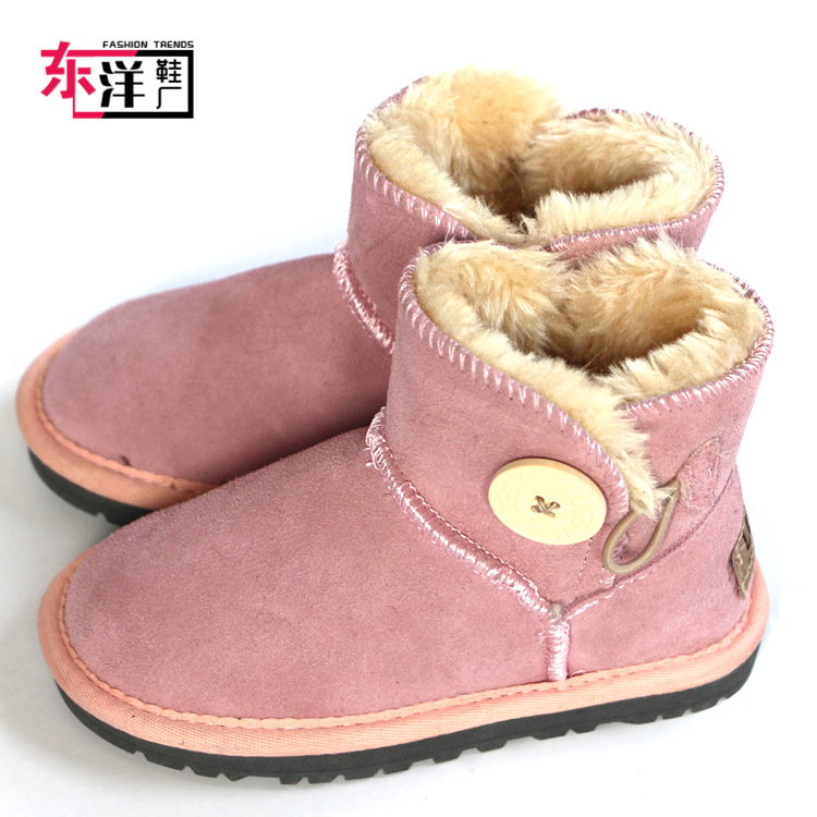 2015兒童款雪靴直銷 3352側麵帶扣棉鞋 多色可選  防滑保暖工廠,批發,進口,代購