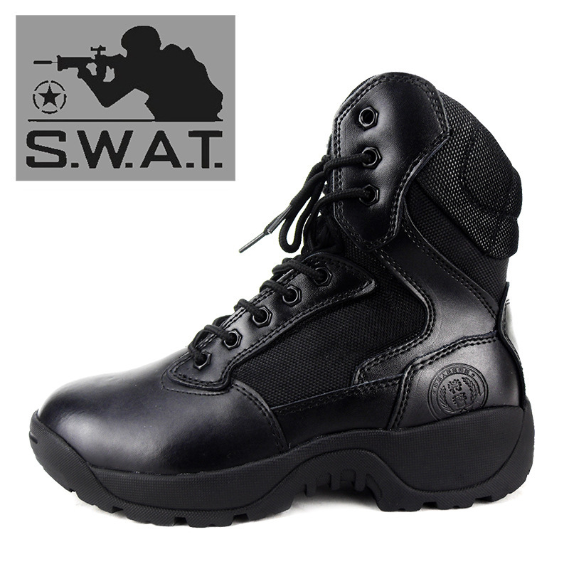 正品SWAT軍靴511黑鷹特勤作戰術靴頭層牛皮戶外軍靴中筒男式靴子批發・進口・工廠・代買・代購