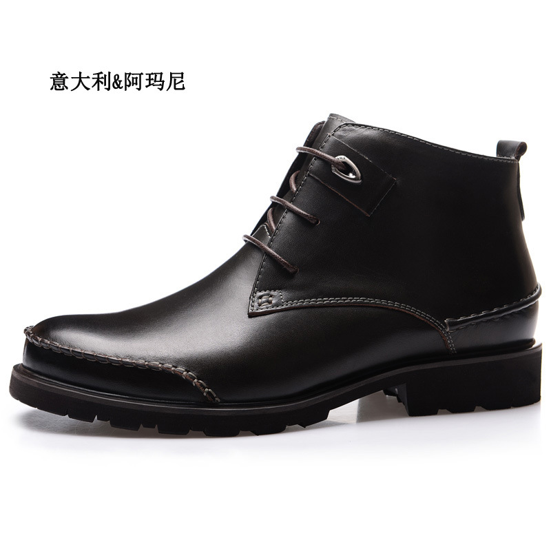 意大利&阿瑪尼型男商務真皮男式棉靴 保暖舒適加固縫線男式3108批發・進口・工廠・代買・代購