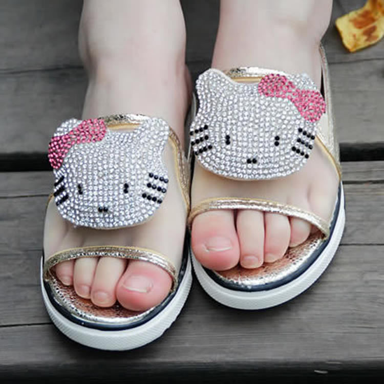 一件代發女童拖鞋2016夏季防滑可愛新款卡通韓版水鉆兒童涼拖8078工廠,批發,進口,代購
