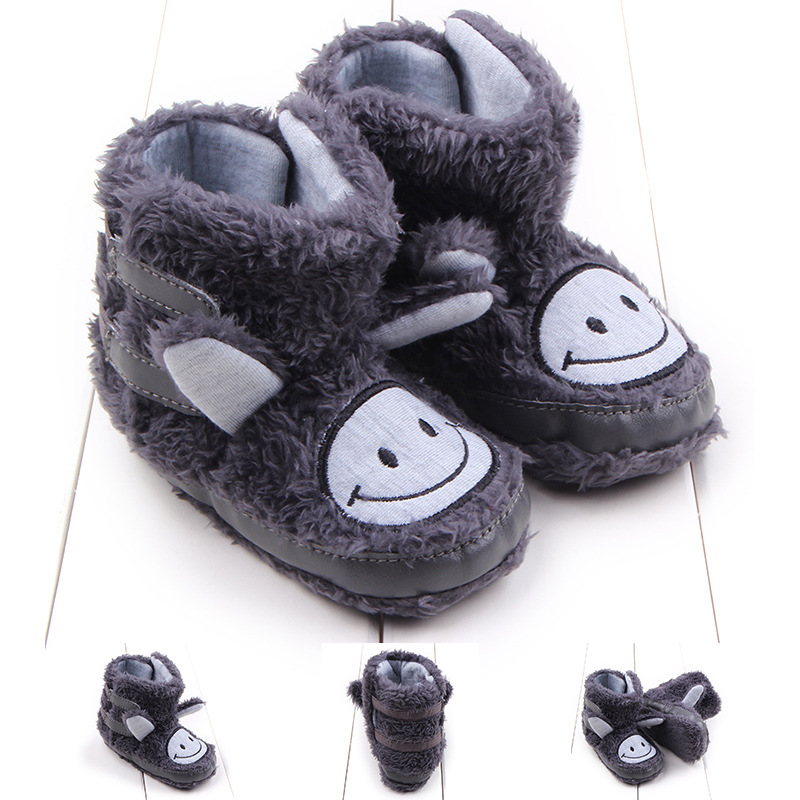 冬季暖款 毛絨笑臉外貿嬰兒鞋靴子 寶寶學步鞋 M0638工廠,批發,進口,代購