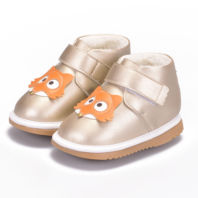 小螺號冬季學步鞋嬰兒鞋寶寶靴子真皮軟底叫叫短靴男女童0-3歲批發・進口・工廠・代買・代購