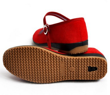 紅色雙色平一代跳舞舞蹈廣場佈鞋 老北京佈鞋批發・進口・工廠・代買・代購