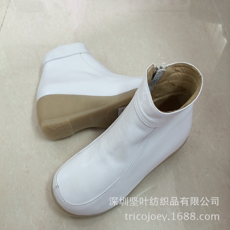 新款進口真皮護士鞋醫生鞋 坡跟6寸短靴 白色簡約款 防靜電工廠,批發,進口,代購