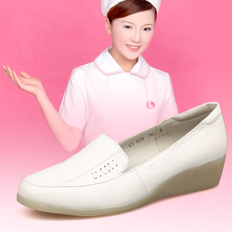 2016新款護士鞋真皮白色護士鞋3515強人坡跟牛筋底護士鞋工廠,批發,進口,代購