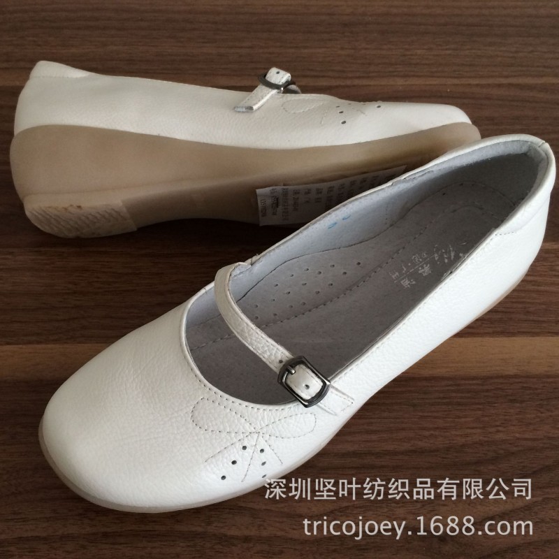 2015新款軟麵牛皮坡跟護士鞋工作鞋小白鞋真皮女鞋工廠,批發,進口,代購