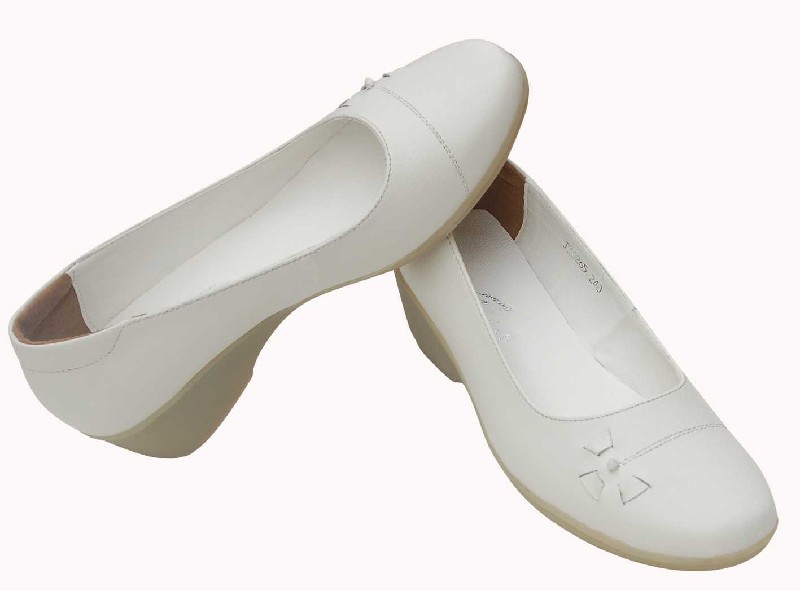 護士靴子 棉鞋 純牛皮 輕便舒適 耐磨牛筋底 白色 坡跟 頭層 羊工廠,批發,進口,代購