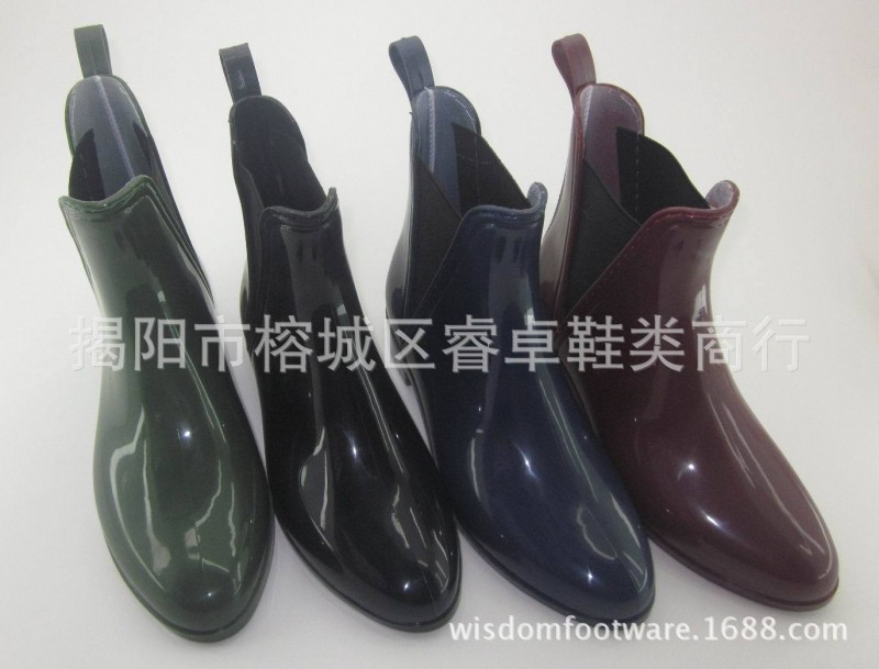 廠傢正品出口日韓時尚女士低筒松緊雨鞋雨靴馬丁靴短筒雨鞋PVC工廠,批發,進口,代購