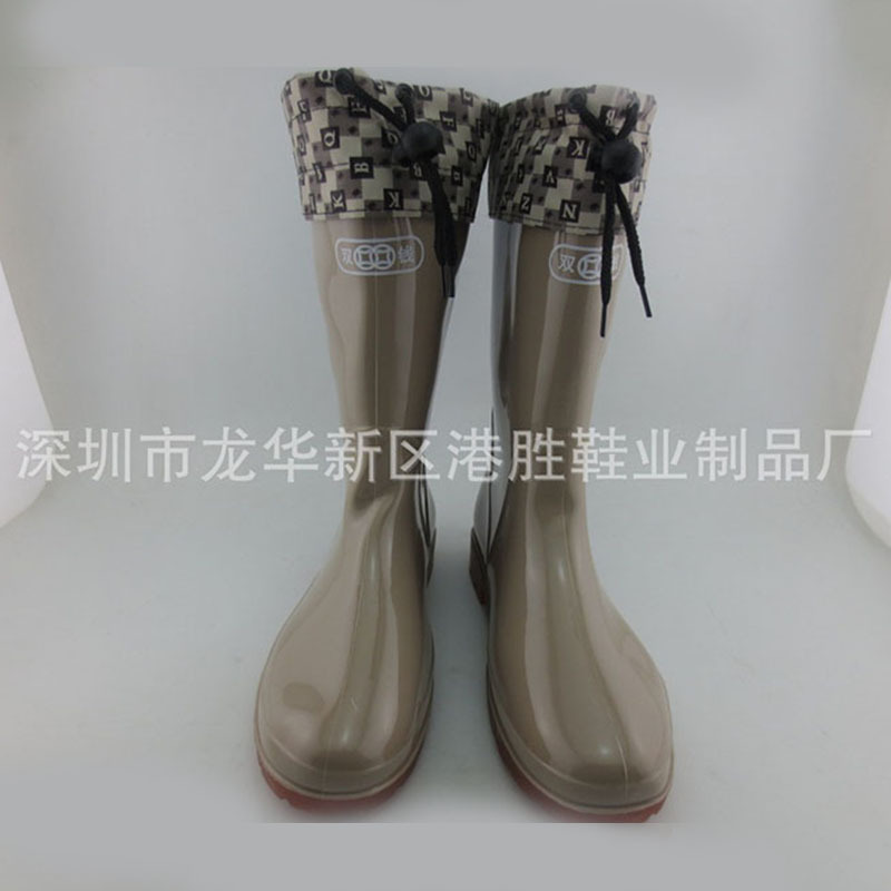 新款雨鞋 廠傢直銷舒適耐磨防滑高筒雨鞋 女式純色低跟雨靴批發批發・進口・工廠・代買・代購