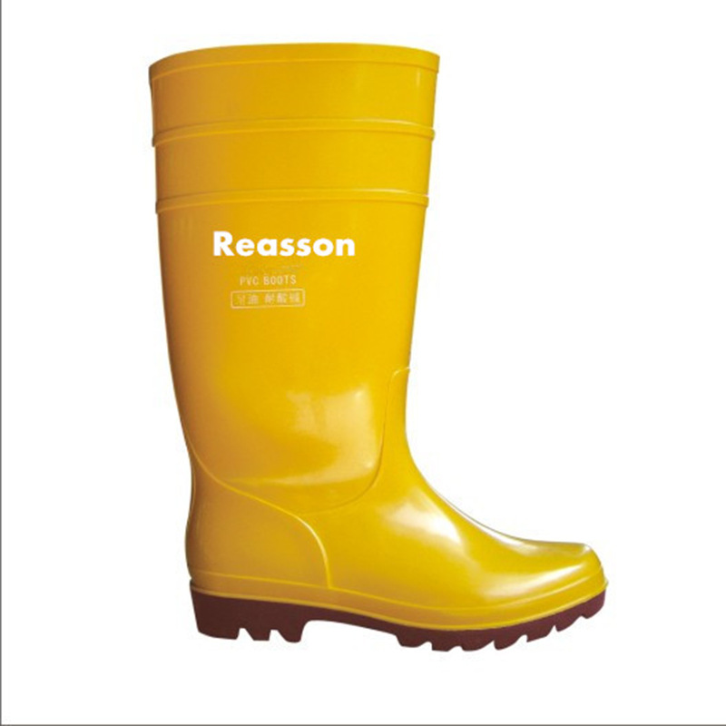 黃色雨鞋廠傢直銷 PVC防滑耐酸堿膠鞋 加厚低跟高筒飼料水鞋批發工廠,批發,進口,代購