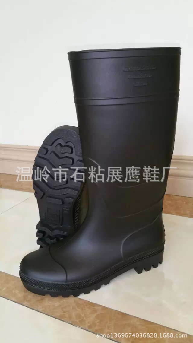 【廠傢批發】強鷹純黑色101工作雨鞋 PVC勞保雨鞋 亞光釣魚膠靴工廠,批發,進口,代購