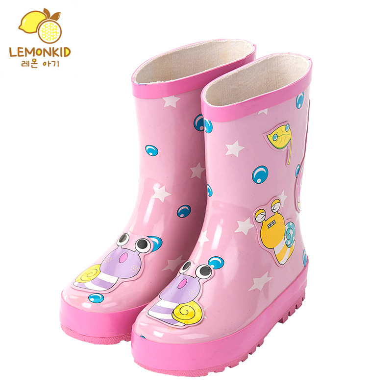 lemonkid韓國新品兒童橡膠雨鞋環保可愛卡通學生雨靴寶寶水鞋批發批發・進口・工廠・代買・代購