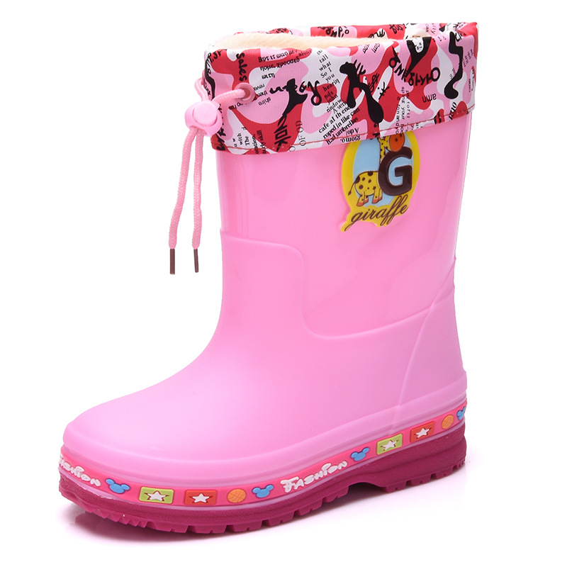 上海雙錢廠傢直銷兒童雨鞋雨靴中低筒水鞋米奇加絨塑料防滑防水鞋批發・進口・工廠・代買・代購