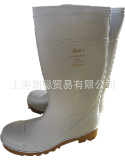 現貨白色防砸雨靴上海食品廠超市水產市場用防滑雨鞋鋼包頭水鞋批發・進口・工廠・代買・代購