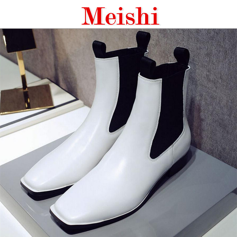 Meishi女鞋春秋新款歐美女靴批發 時尚潮流真皮短筒單靴馬丁靴批發・進口・工廠・代買・代購
